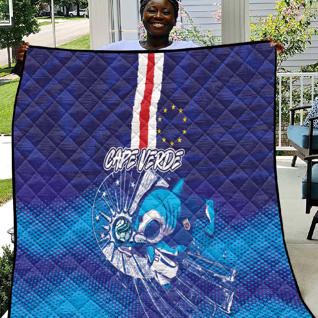 Cape Verde Football Blue Shark Mascot Quilt Glory 2026