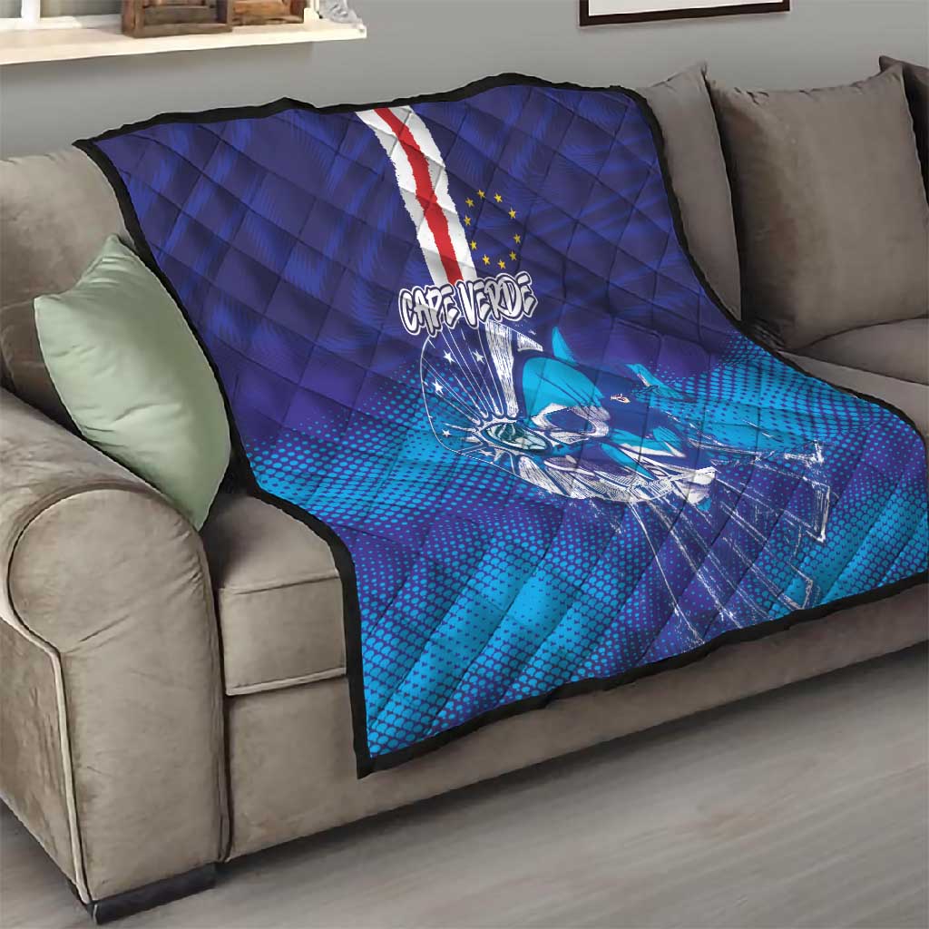 Cape Verde Football Blue Shark Mascot Quilt Glory 2026