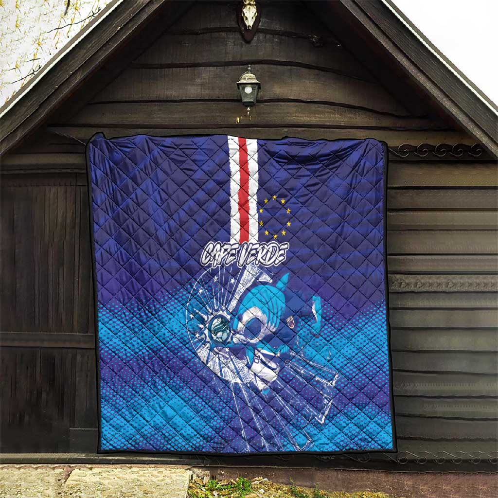 Cape Verde Football Blue Shark Mascot Quilt Glory 2026
