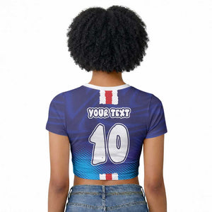 Custom Cape Verde Football Blue Shark Mascot Raglan Cropped T shirt Glory 2026