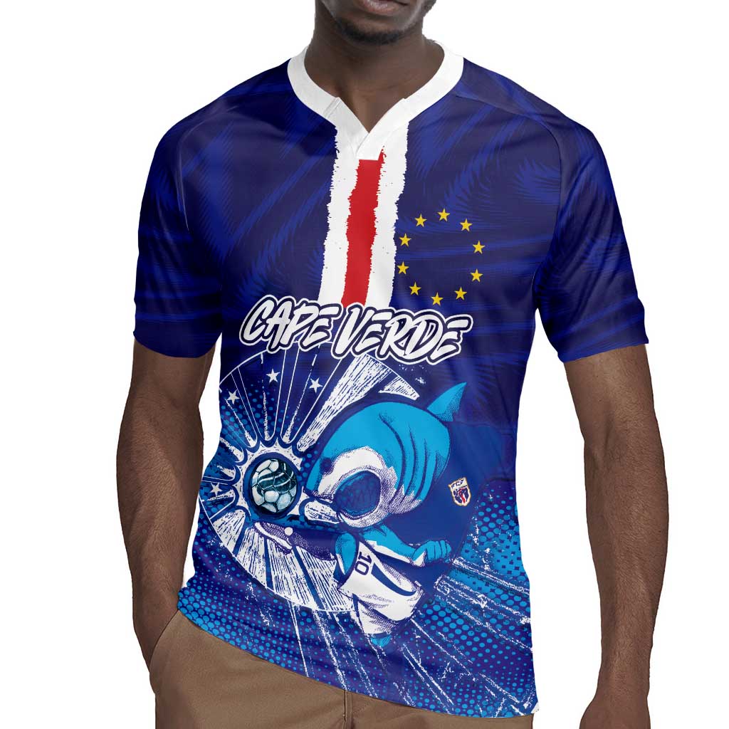 Custom Cape Verde Football Blue Shark Mascot Rugby Jersey Glory 2026