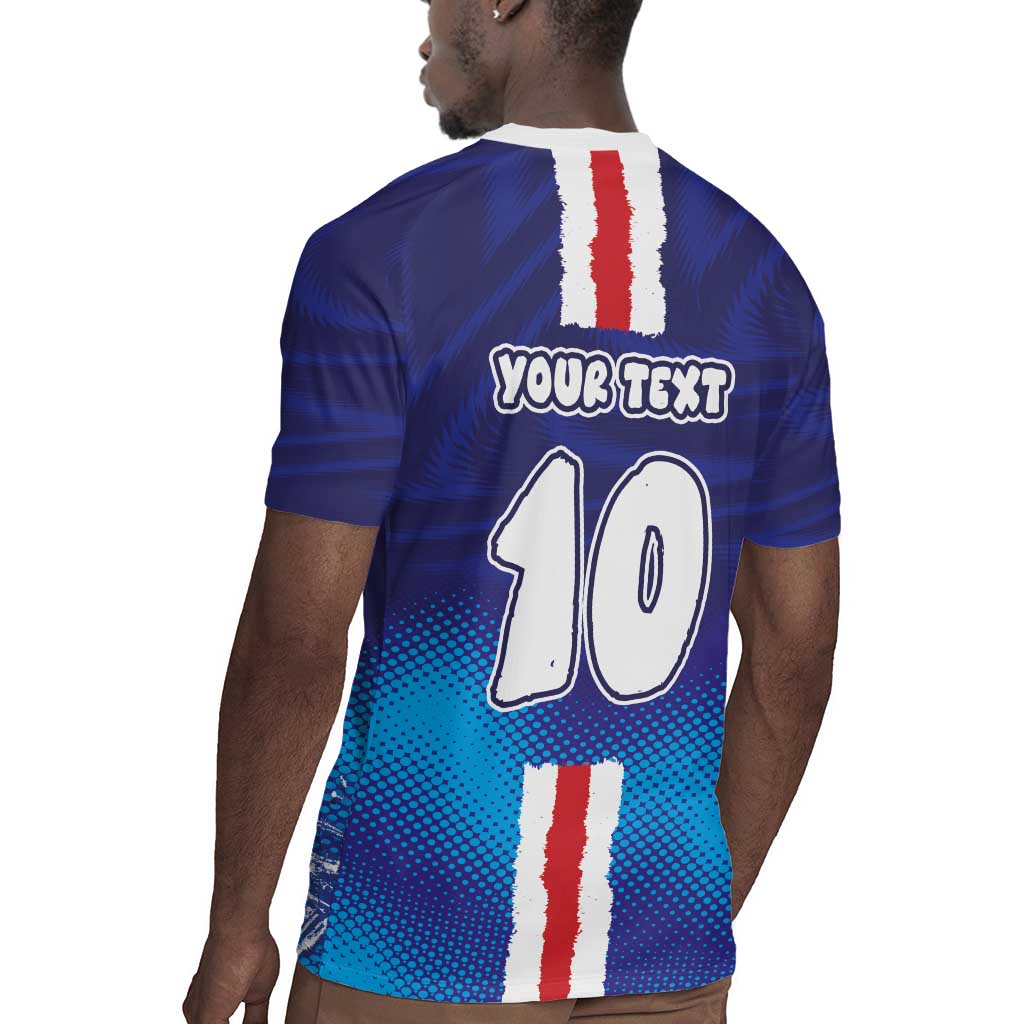 Custom Cape Verde Football Blue Shark Mascot Rugby Jersey Glory 2026