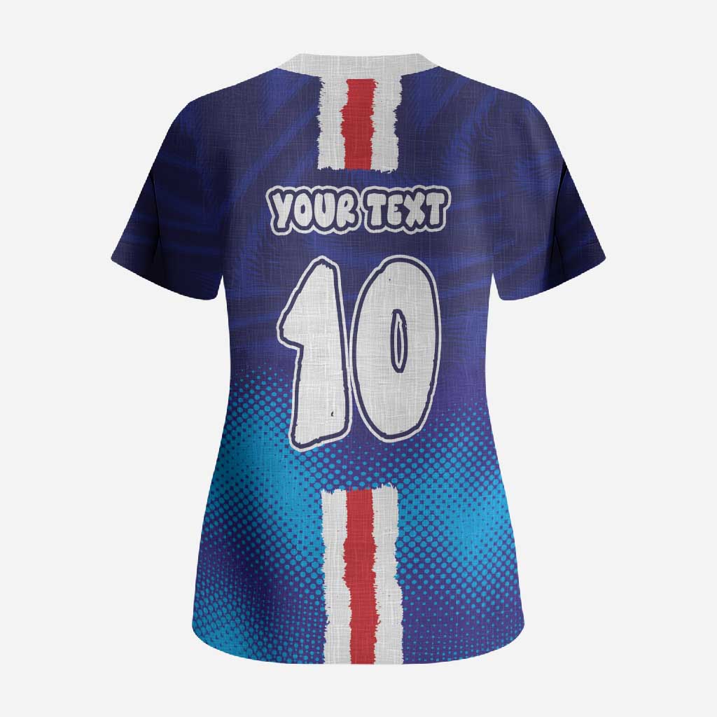 Custom Cape Verde Football Blue Shark Mascot Scrub Top Glory 2026