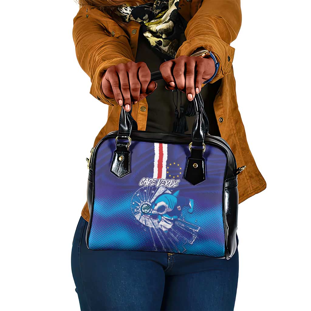 Cape Verde Football Blue Shark Mascot Shoulder Handbag Glory 2026