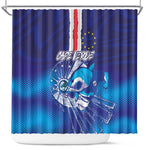 Cape Verde Football Blue Shark Mascot Shower Curtain Glory 2026