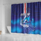 Cape Verde Football Blue Shark Mascot Shower Curtain Glory 2026