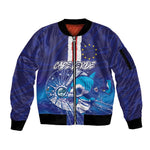Custom Cape Verde Football Blue Shark Mascot Sleeve Zip Bomber Jacket Glory 2026
