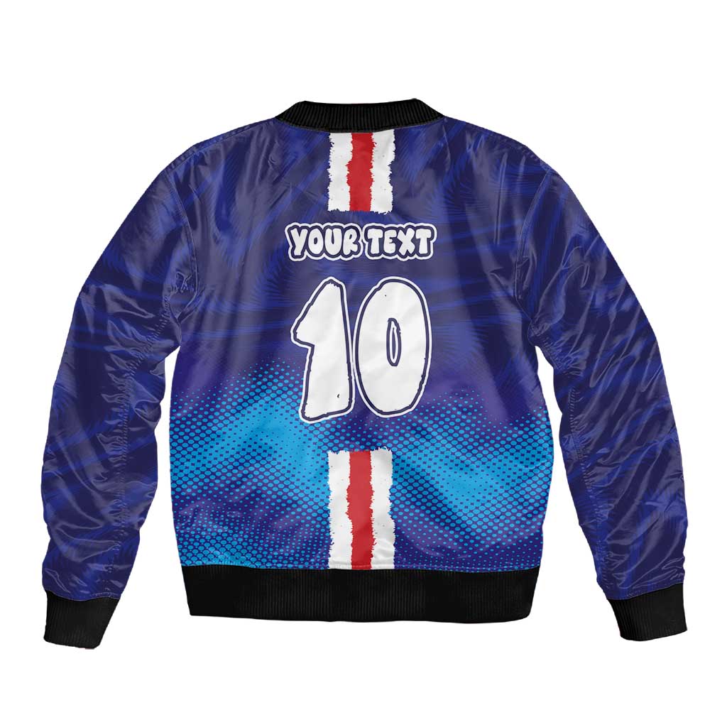 Custom Cape Verde Football Blue Shark Mascot Sleeve Zip Bomber Jacket Glory 2026