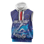 Custom Cape Verde Football Blue Shark Mascot Sleeveless Hoodie Glory 2026