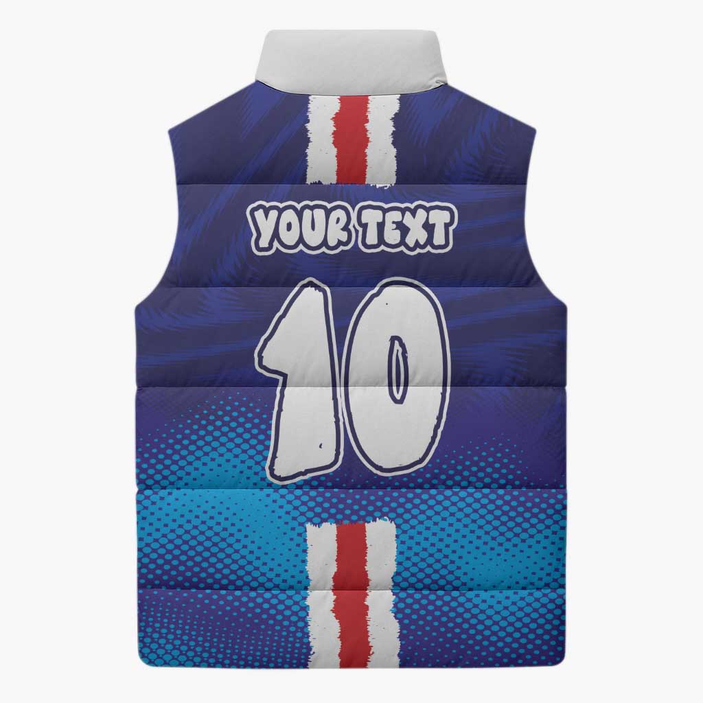 Custom Cape Verde Football Blue Shark Mascot Sleeveless Puffer Jacket Glory 2026