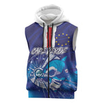 Custom Cape Verde Football Blue Shark Mascot Sleeveless Zip Hoodie Glory 2026