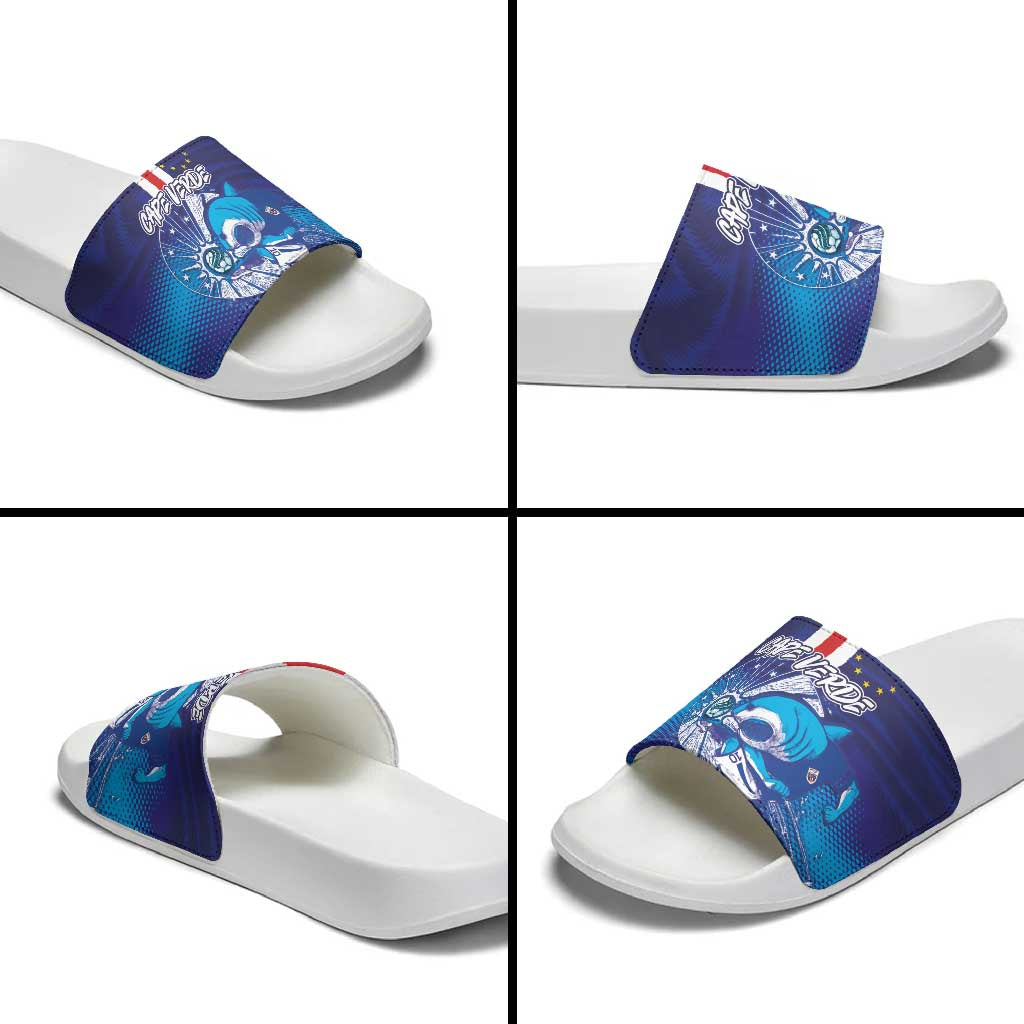 Cape Verde Football Blue Shark Mascot Slide Sandals Glory 2026