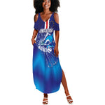 Custom Cape Verde Football Blue Shark Mascot Summer Maxi Dress Glory 2026