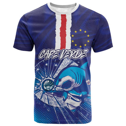 Custom Cape Verde Football Blue Shark Mascot T shirt Glory 2026