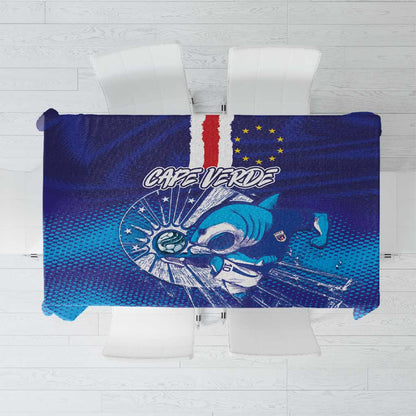 Cape Verde Football Blue Shark Mascot Tablecloth Glory 2026
