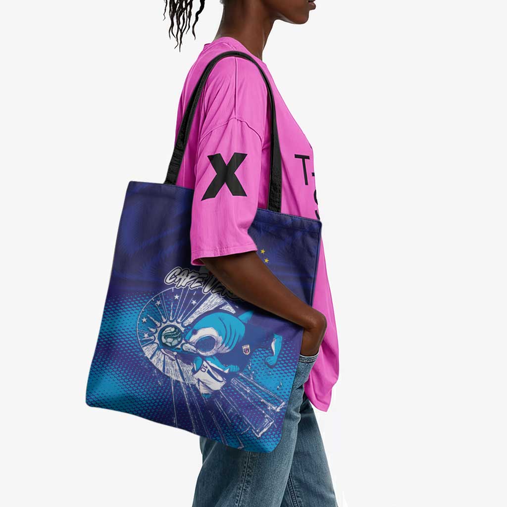 Cape Verde Football Blue Shark Mascot Tote Bag Glory 2026