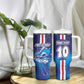 Custom Cape Verde Football Blue Shark Mascot Tumbler With Handle Glory 2026