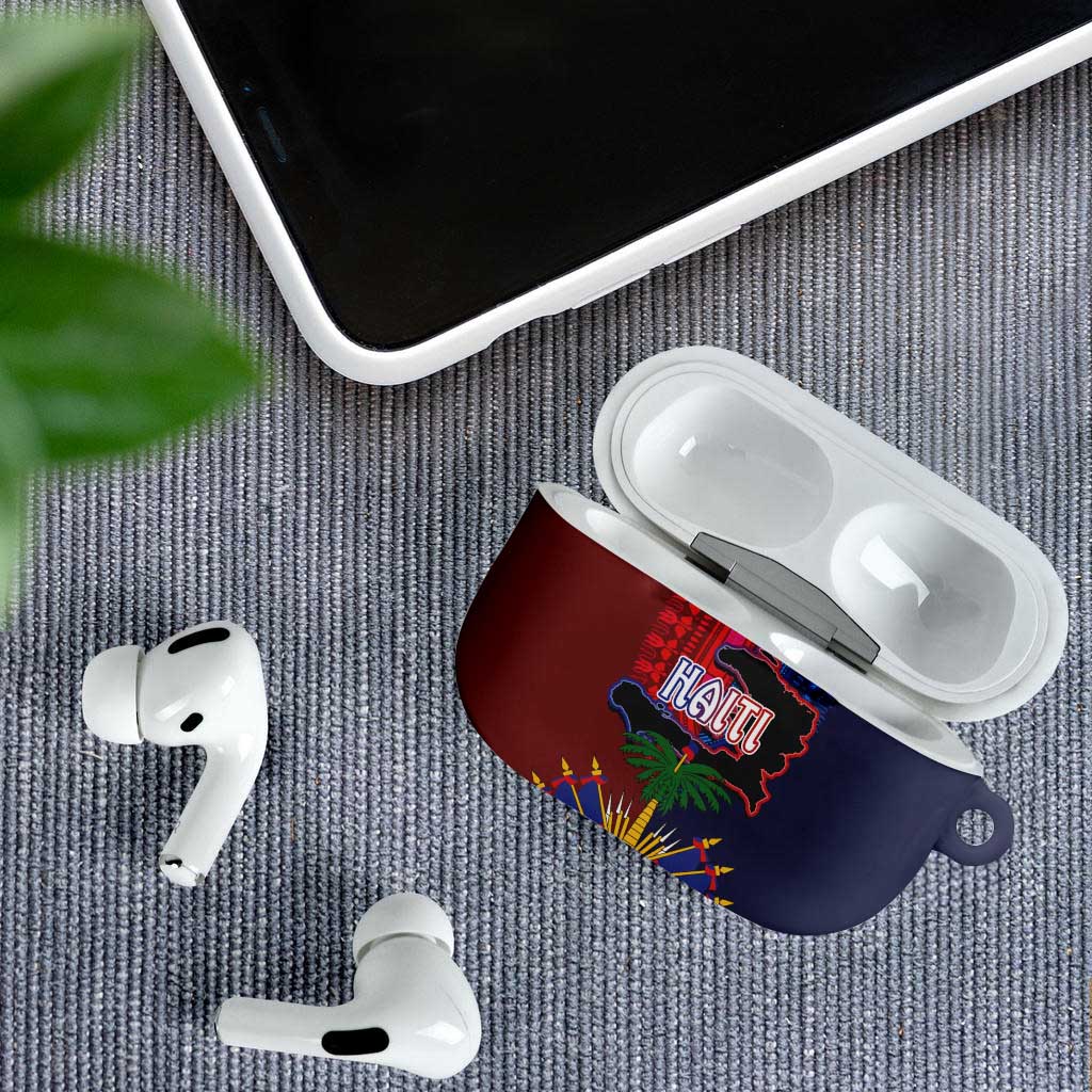 Haiti Coat Of Arms Map Dashiki AirPods Case Vibrant Caribbean Heritage