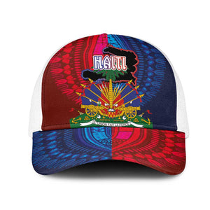 Haiti Coat Of Arms Map Dashiki Baseball Net Cap Vibrant Caribbean Heritage