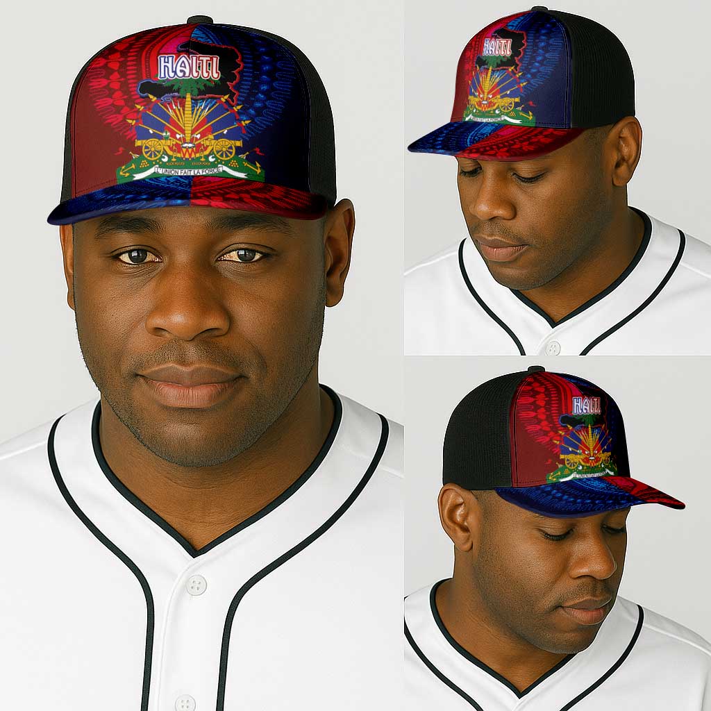 Haiti Coat Of Arms Map Dashiki Baseball Net Cap Vibrant Caribbean Heritage