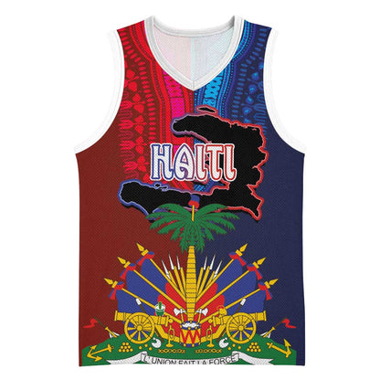 Haiti Coat Of Arms Map Dashiki Basketball Jersey Vibrant Caribbean Heritage