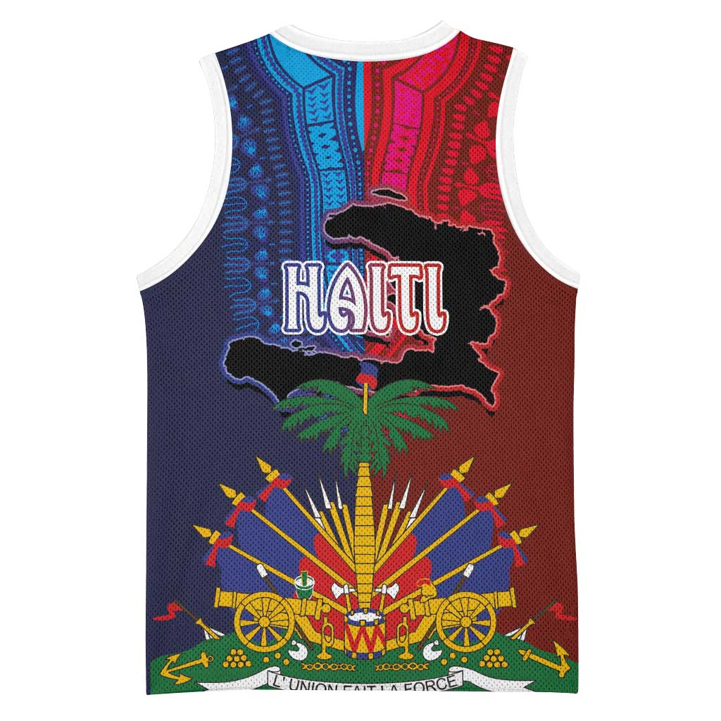 Haiti Coat Of Arms Map Dashiki Basketball Jersey Vibrant Caribbean Heritage