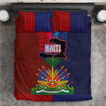 Haiti Coat Of Arms Map Dashiki Bedding Set Vibrant Caribbean Heritage
