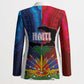 Haiti Coat Of Arms Map Dashiki Blazer Vibrant Caribbean Heritage