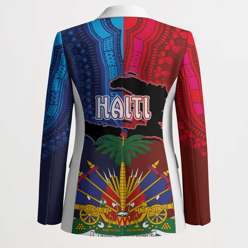 Haiti Coat Of Arms Map Dashiki Blazer Vibrant Caribbean Heritage
