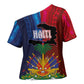 Haiti Coat Of Arms Map Dashiki Cross Shoulder Shirt Vibrant Caribbean Heritage