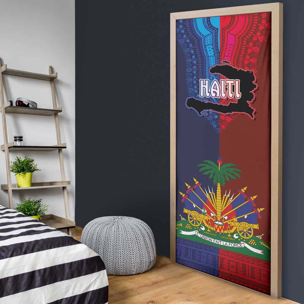Haiti Coat Of Arms Map Dashiki Door Cover Vibrant Caribbean Heritage