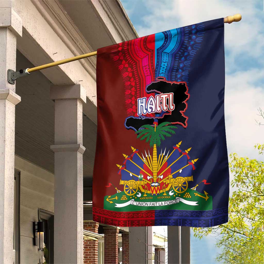 Haiti Coat Of Arms Map Dashiki Garden Flag Vibrant Caribbean Heritage