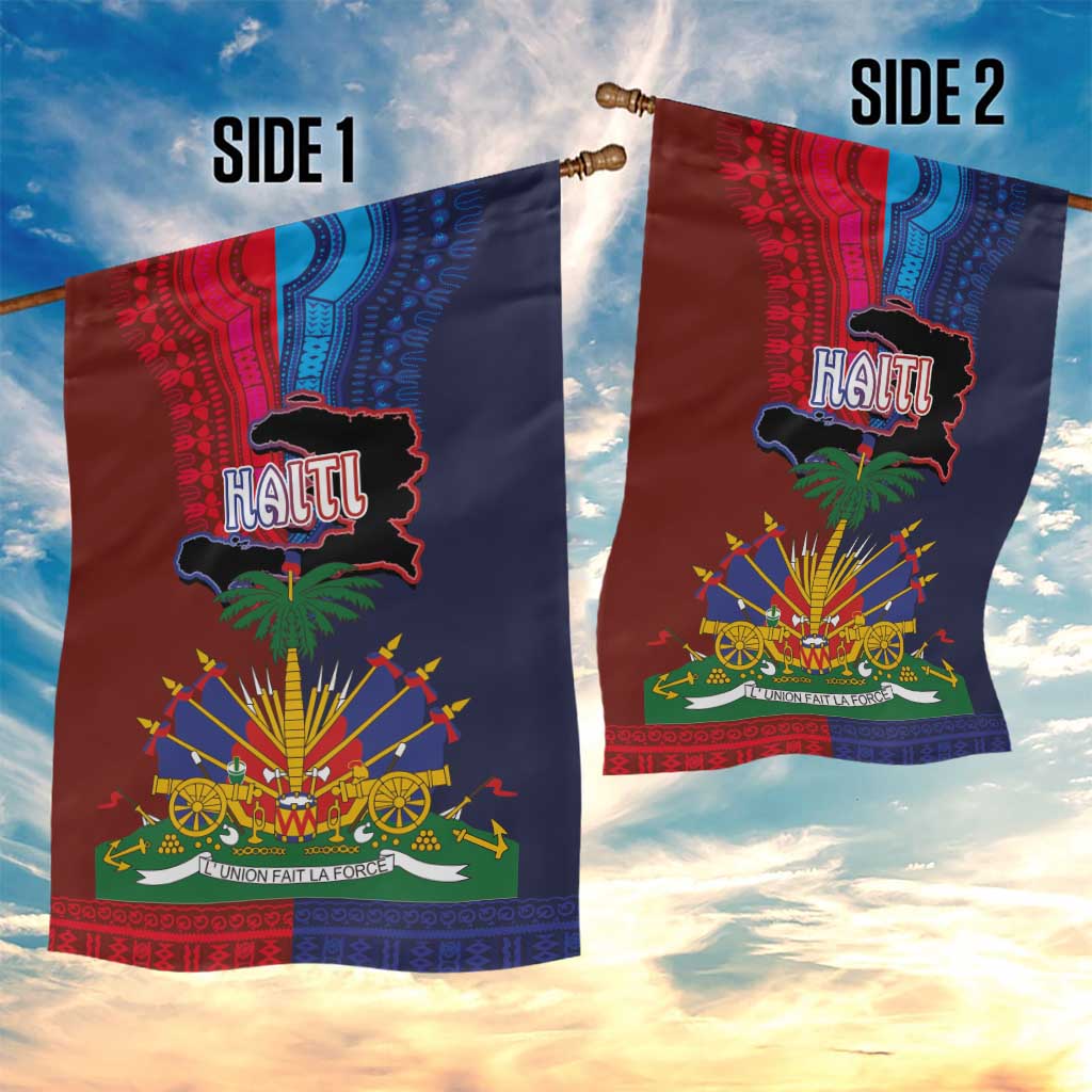 Haiti Coat Of Arms Map Dashiki Garden Flag Vibrant Caribbean Heritage