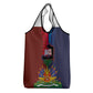 Haiti Coat Of Arms Map Dashiki Grocery Bag Vibrant Caribbean Heritage