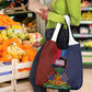 Haiti Coat Of Arms Map Dashiki Grocery Bag Vibrant Caribbean Heritage