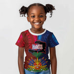 Haiti Coat Of Arms Map Dashiki Kid T shirt Vibrant Caribbean Heritage