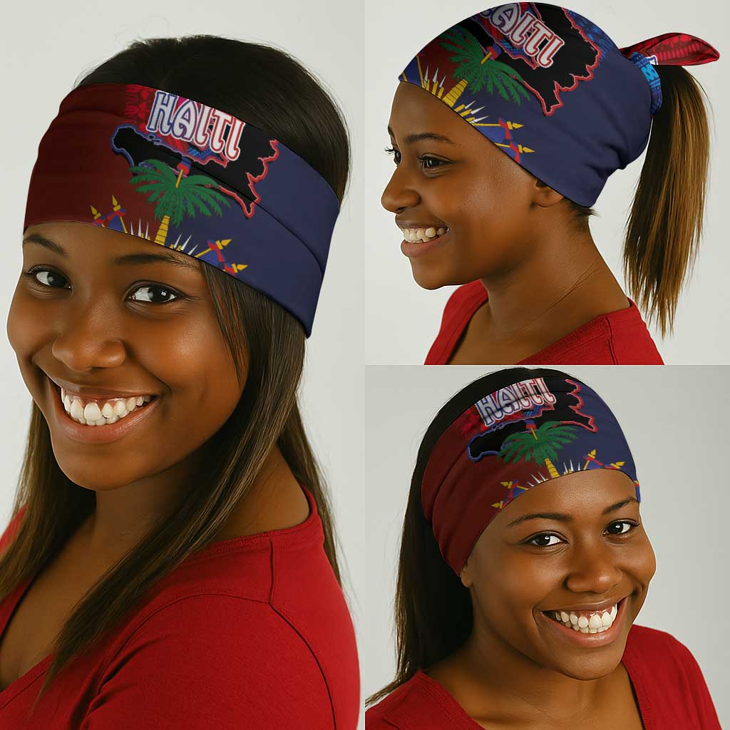 Haiti Coat Of Arms Map Dashiki Neck Gaiter Vibrant Caribbean Heritage
