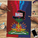 Haiti Coat Of Arms Map Dashiki Puzzle Vibrant Caribbean Heritage