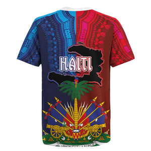 Haiti Coat Of Arms Map Dashiki Rugby Jersey Vibrant Caribbean Heritage