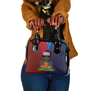 Haiti Coat Of Arms Map Dashiki Shoulder Handbag Vibrant Caribbean Heritage