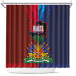 Haiti Coat Of Arms Map Dashiki Shower Curtain Vibrant Caribbean Heritage