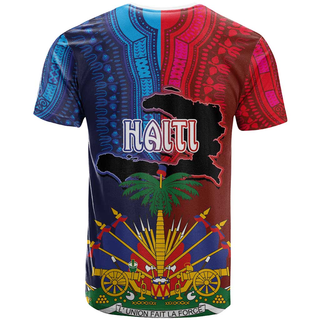 Haiti Coat Of Arms Map Dashiki T shirt Vibrant Caribbean Heritage