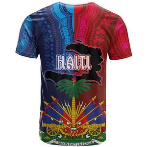 Haiti Coat Of Arms Map Dashiki T shirt Vibrant Caribbean Heritage