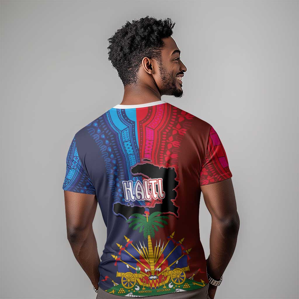 Haiti Coat Of Arms Map Dashiki T shirt Vibrant Caribbean Heritage