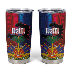 Haiti Coat Of Arms Map Dashiki Tumbler Cup Vibrant Caribbean Heritage