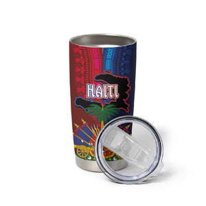 Haiti Coat Of Arms Map Dashiki Tumbler Cup Vibrant Caribbean Heritage