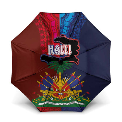 Haiti Coat Of Arms Map Dashiki Umbrella Vibrant Caribbean Heritage