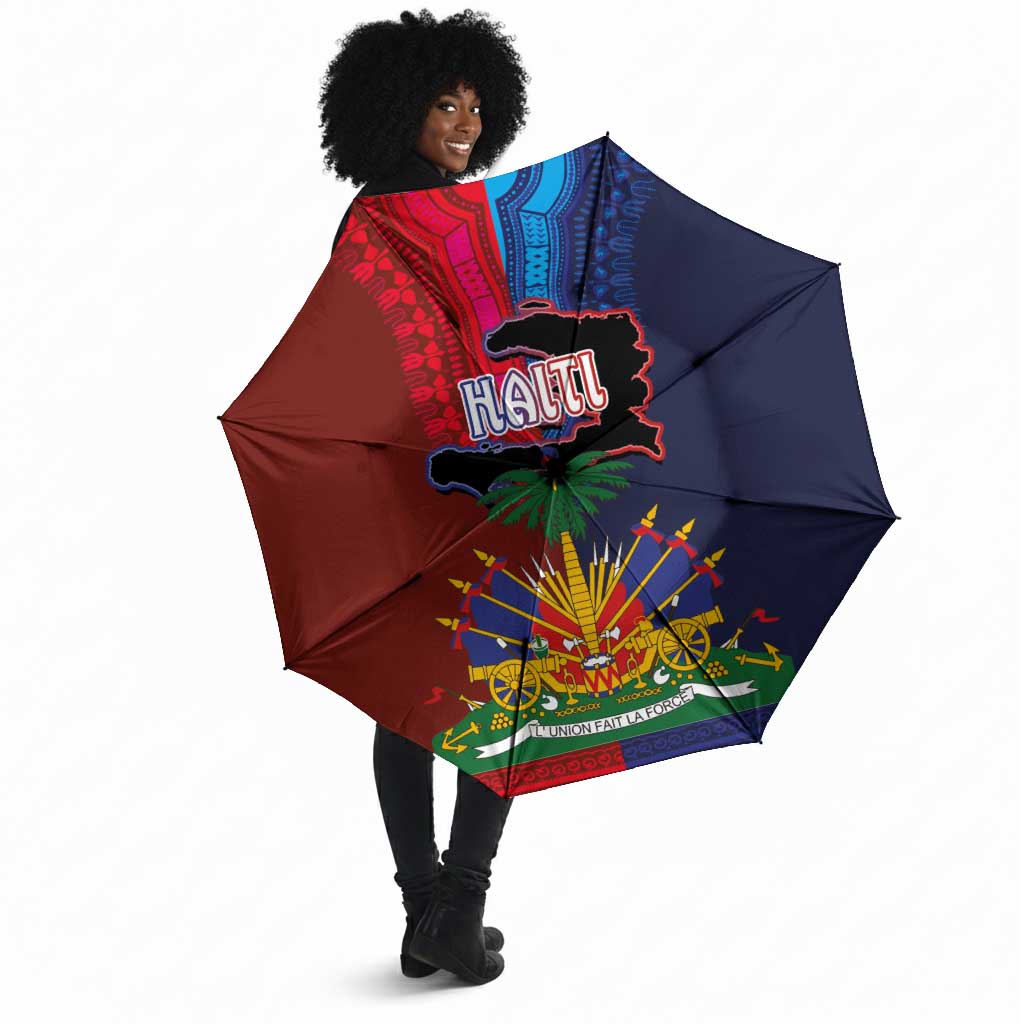Haiti Coat Of Arms Map Dashiki Umbrella Vibrant Caribbean Heritage
