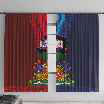 Haiti Coat Of Arms Map Dashiki Window Curtain Vibrant Caribbean Heritage