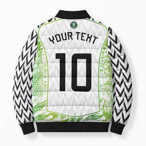 Nigeria National Football Custom Bomber Puffer Jacket Blokecore T90 Sporty Style